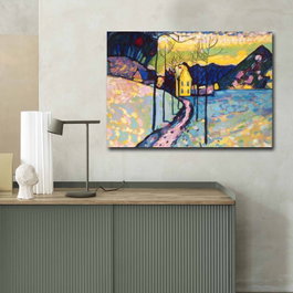 Wallity Paisaje invernal de Kandinsky - Lienzo decorativo 70 x 100 cm